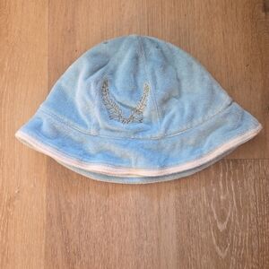 Armani Exchange Kids Vintage Terry Cloth Reversible Baby Blue/White  Bucket Hat